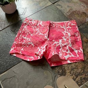 JCrew Pink Floral Flat Front Textured Shorts, Size 2